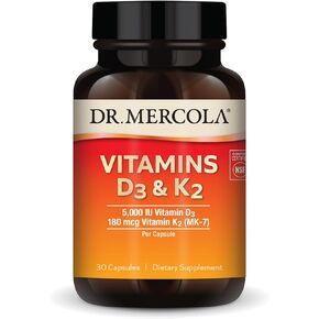 Dr. Mercola Vitamins D3 & K2, 90 Servings (90 Capsules), Dietary Supplement, Supports Immune Health, Non GMO, NSF Certified