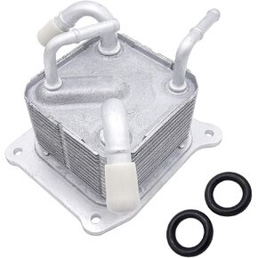 JRL 21606-3JX2C 4-Port Engine Oil Cooler fit for 2012-2017 Versa 1.6L & 2014-2017 Note 1.6L CVT Transmission Trans-axle Heat Exchanger Solves Overheating CVT Problem