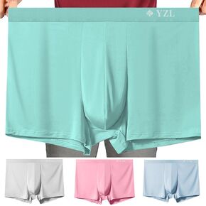 Men's Boxer Briefs ice silk Underwear Breathable Elastic oversized 7xl men panties underpants 4-pack gift box
