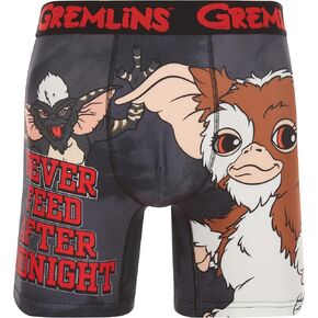 Gremlins Men's Boxer Briefs - No Fly, Anti-Chafing Stitching, Comfort Shaped/Cotton Lined Crotch