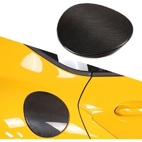 Car Outside Fuel Oil Tank Cap Decoration Cover,Real Carbon Fiber Trim,Fit for Toyota Supra 2019-2022 MK5 A90 A91,Auto Exterior Accessories (Black carbon fiber)