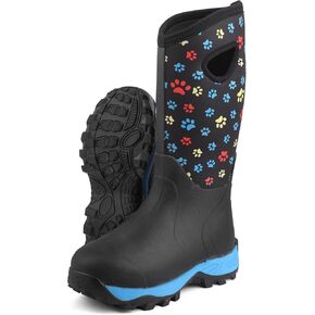 DaeRainy Neoprene Rubber Boots for Women,Waterproof Rainboots with Sturdy Neoprene for Outdoor Working Farming Fishing Hunting Gardening