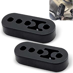 4 PCS Car 2 Hole Exhaust Pipe Hook, Rubber Insulation Bushing Muffler Hanging Ear, Exhaust Pipe Shock Absorption Noise Reduction Modification Hanger, Universal for Most Cars (Black)