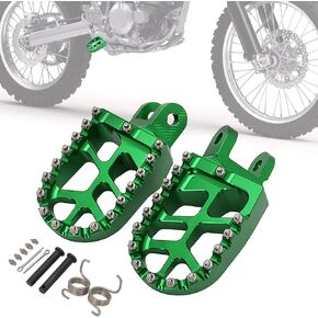 Dirt Bike Foot Pegs,Motorcycle Footpegs Wider Foot Rest Pedal CNC for KLX 300 KLX300 KLX300R KLX300SM 97-07 20-24 KLX250 06-23 KLX250R 94-96 KLX250S 09-14 KLX650 93-96 Green
