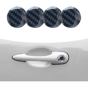 4 PCS Car Door Handle Key Hole Sticker, 0.78" Anti-Blocking Anti-Rust Door Lock Screw Protector, Perfect Hidden Key Socket Decal Decoration, Universal for Cars Door Entrance Guard (Black)