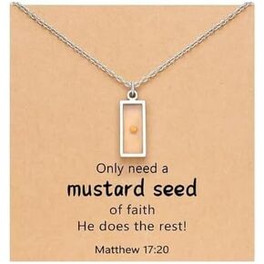 Mustard seed necklace Faith necklace Christian gifts