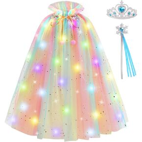 Princess Light Up Cape for Girls-Girls Dress Up for Halloween Birthday Party Christmas
