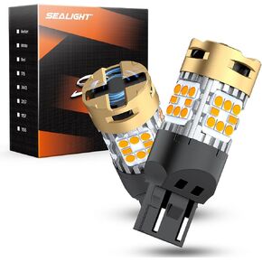 SEALIGHT 7443 LED Bulbs Amber Yellow 3600LM Surper Bright 7441 7444 T20 W21W LED Bulbs Replacement (Pack of 2)
