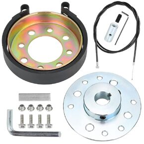 GREHUA Rear 4" Drum Brake Band & Steel Sprocket Hub Kit for Go Kart Cart Drift Trike Mini Bike Dune Buggy Quad ATVs Predator 212cc 196cc Parts Rear Axle Rod Mounting Kit 3/4" Bore 3/16" Keyway