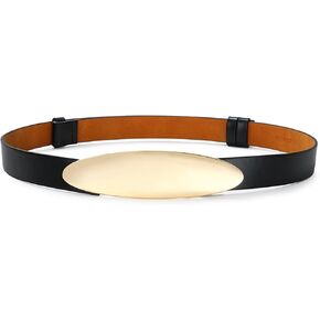 Black Adjustable Belt for Women Gold Buckle with Adjustable Strap Perfect for Skirts and Jeans
