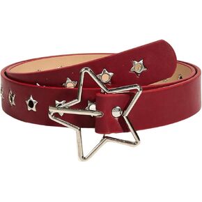 Floerns Women's PU Leather Belt Star Pattern Buckle Belt for Jeans Dress