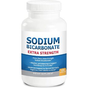 Sodium Bicarbonate Capsules Extra Strength 1300mg Organic Use No Junk. 1 Sodium Bicarbonate Capsule is 1300mg. Pure Sodium Bicarbonate Tablet
