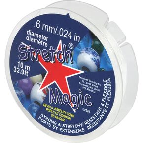 Stretch Magic Bead & Jewelry Cord - Strong & Stretchy, Easy to Knot - Clear Color - 0.6mm Diameter - 10-Meter (32.8 ft) Spool - Elastic String for Making Beaded Jewelry