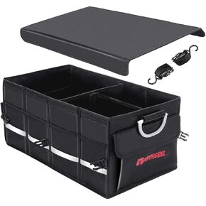 AUTOARK Multipurpose Car SUV Trunk Organizer with Cover and Straps,Durable Collapsible Adjustable Compartments Cargo Storage,AK-132