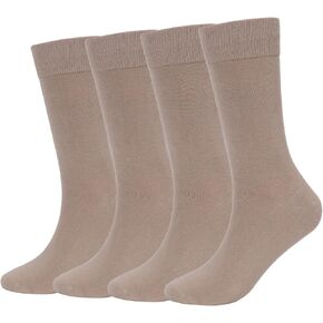 Dress Socks for Men, 4 Pairs Comfortable Crew Moisture Wicking Men Socks, Seamless Stretchy Casual Sports Socks