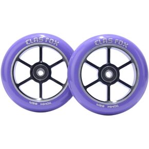 110mm One Pair Pro Stunt Scooter Wheels with ABEC-9 Bearings CNC Metal Core (2pcs) (Black PU Gold Core)