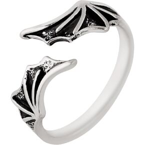 HAQUIL Dragon Wing Adjustable Ring Vintage Open Ring Stackable Ring Jewelry for Men Women