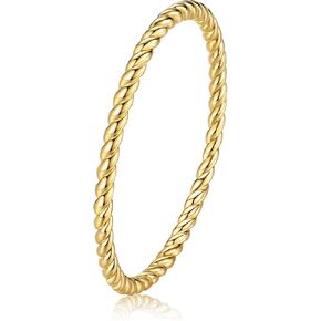 خواتم ذهبية رفيعة من Me&هرتز للنساء، خواتم متراصة مطلية بالذهب عيار 14 قيراط، خواتم رفيعة قابلة للتكديس، أساور زفاف أبدية مجوهرات جمالية in Kuwait