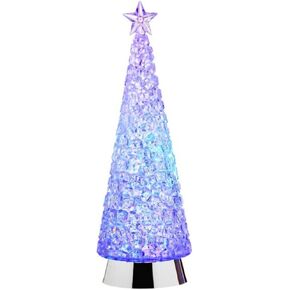 Regency International Ombre Blue Purple Hue Prism Tree LED 14.5 inch Acrylic Decorative Tabletop Water Snow Globe