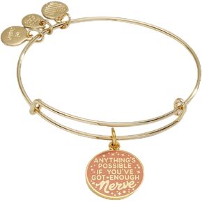 Alex and Ani AS7143GIExpandable Bangle BraceletSG,Harry Potter Ginny Quote Expandable Bangle Bracelet,Shiny Gold,Pink, Bracelets