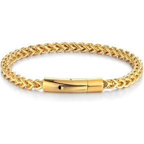 18K gold mesh bracelet for men and women solid Cuban bracelet punk style jewelry Father's/Mother's Day, birthday, Christmas gift box