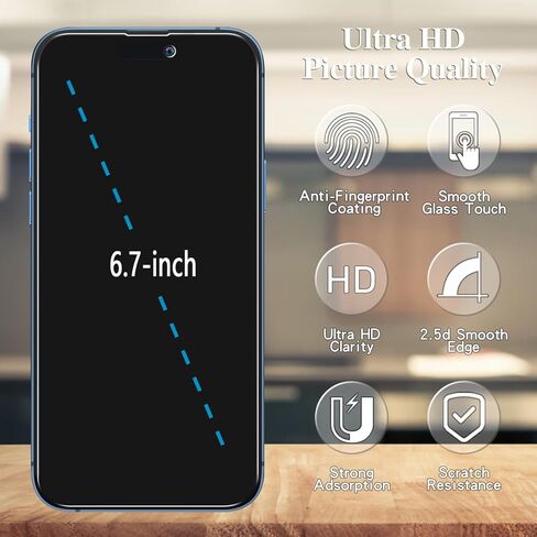 Pokolan [3-Pack Privacy Screen Protector for iPhone 15 Plus, 9H Hardness, Anti Spy Tempered Glass film, Anti-Scratch, Bubble Free, Case Friendly in Kuwait