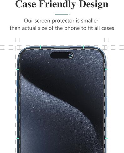 Pokolan [3-Pack Privacy Screen Protector for iPhone 15 Plus, 9H Hardness, Anti Spy Tempered Glass film, Anti-Scratch, Bubble Free, Case Friendly in Kuwait