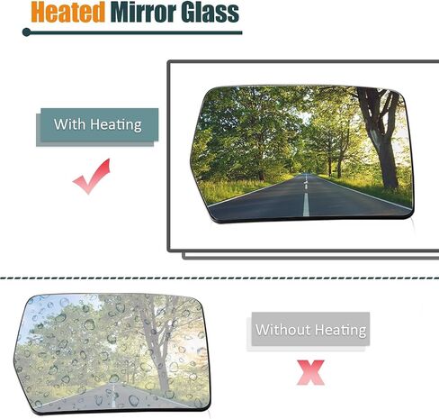 Passenger Side Mirror Glass Compatible for Ford F150 2004-2014 Right Side Heated Mirror Replacement Glass 4L3Z-17K707-DA in Saudi Arabia