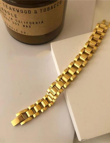 JEWELVERSE 18K Gold-Plated Watch Band Bracelet For Women | Watch Strap Bracelet | Chunky Bracelet | Link Chain Bracelet | Gold Bracelet in Saudi Arabia