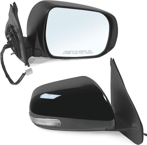 Left Driver Side Mirror Assembly Fits 2005-2015 Toyota Tacoma with Power Glass Manual Folding Match to Black Replace TO1320282(3Pins) in Saudi Arabia