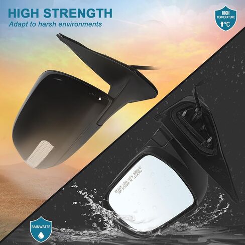 Left Driver Side Mirror Assembly Fits 2005-2015 Toyota Tacoma with Power Glass Manual Folding Match to Black Replace TO1320282(3Pins) in Saudi Arabia