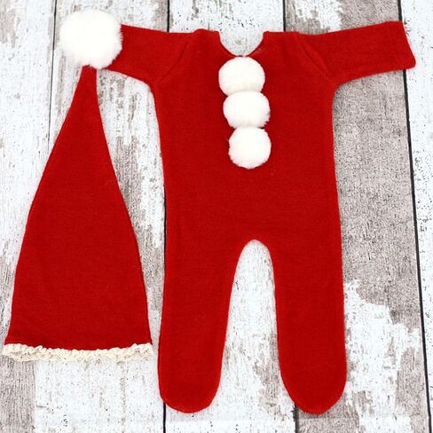 Xmas Newborn Baby Photo Props Boy Outfits Crochet Santa Claus Red Hat Pants | Newborn Picture Outfit,for Baby Girl Photography,Newborn Boy Photoshoot Outfits,Newborn Photography Prop,Xmas Photo Outfit in Saudi Arabia