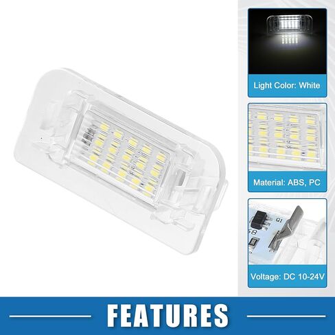 Car LED License Plate Light Assembly No.A2468201566 for Mercedes-Benz B250e 2015-2017 Plastic White (Set of 2) in Saudi Arabia