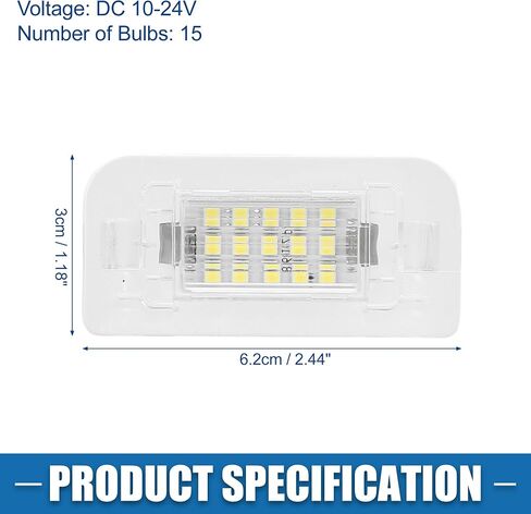 Car LED License Plate Light Assembly No.A2468201566 for Mercedes-Benz B250e 2015-2017 Plastic White (Set of 2) in Saudi Arabia