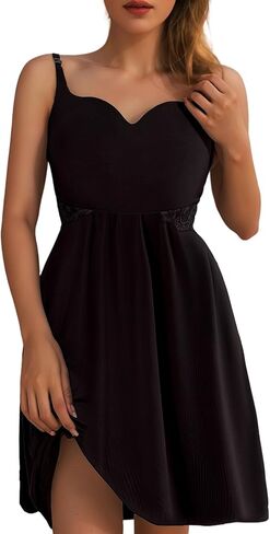 Women Nightgown Babydoll Lingerie Dress Sexy Sleepwear Mini Slip Chemise Nightwear in Saudi Arabia