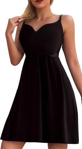 Women Nightgown Babydoll Lingerie Dress Sexy Sleepwear Mini Slip Chemise Nightwear in Saudi Arabia