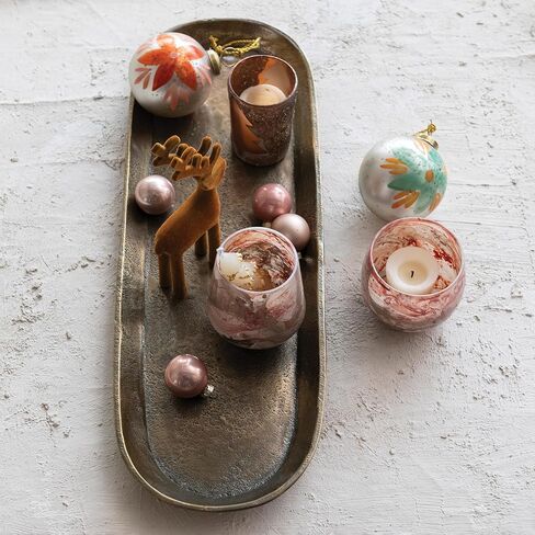 Creative Co-Op Aluminum Tray, Antique Brass Finish in Saudi Arabia