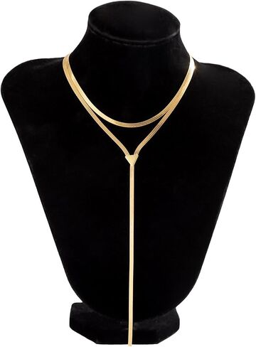 Sexy Metal Double Layer Chain Necklace Vintage Bikini Body Chain Jewelry Link Chain Choker Necklace Summer Statement Collar Clavicle Chain Jewelry for Women in Kuwait