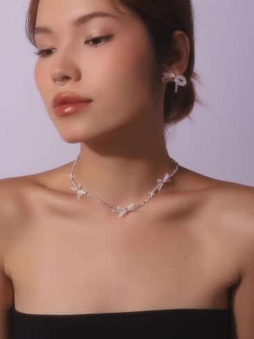 القوس كوكيت التنس قلادة قلادة المجوهرات للنساء، القلائد القوس بسيطة الجمالية، هدايا رومانسية للنساء الاشياء العصرية للفتيات في سن المراهقة في العشرينات من عمرها in Kuwait