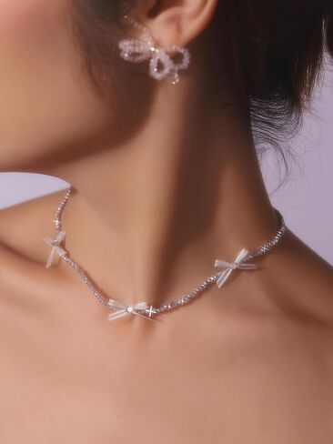 القوس كوكيت التنس قلادة قلادة المجوهرات للنساء، القلائد القوس بسيطة الجمالية، هدايا رومانسية للنساء الاشياء العصرية للفتيات في سن المراهقة في العشرينات من عمرها in Kuwait