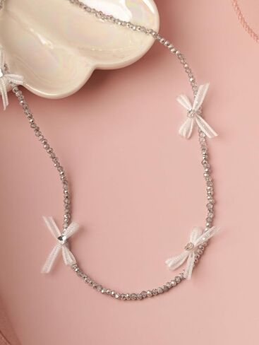 القوس كوكيت التنس قلادة قلادة المجوهرات للنساء، القلائد القوس بسيطة الجمالية، هدايا رومانسية للنساء الاشياء العصرية للفتيات في سن المراهقة في العشرينات من عمرها in Kuwait