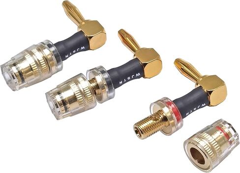 WJSTN 2mm pin Male to 4mm Female Banana Plug Adapter Connector for Speaker/Amplifier/DJ 4Pack in Saudi Arabia