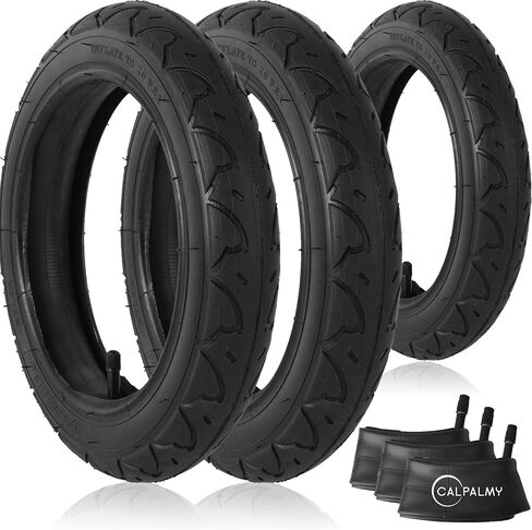 16" Back and 12.5" (2+1) Front Wheel Replacement Inner Tubes and Tires | Compatible with BoB Stroller Tire Revolution SE/Pro/Flex/SU/Ironman - Made from BPA/Latex Free Premium Quality Butyl Rubber in Saudi Arabia