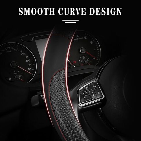 غطاء عجلة قيادة السيارة، واقي عجلة قيادة السيارة من الجلد مضاد للانزلاق وجيد التهوية، ملحقات تزيين داخلية شديدة التحمل، 15 بوصة عالمية لسيارات الدفع الرباعي والشاحنات وRV (أسود) in Kuwait