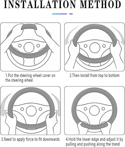 غطاء عجلة قيادة السيارة، واقي عجلة قيادة السيارة من الجلد مضاد للانزلاق وجيد التهوية، ملحقات تزيين داخلية شديدة التحمل، 15 بوصة عالمية لسيارات الدفع الرباعي والشاحنات وRV (أسود) in Kuwait