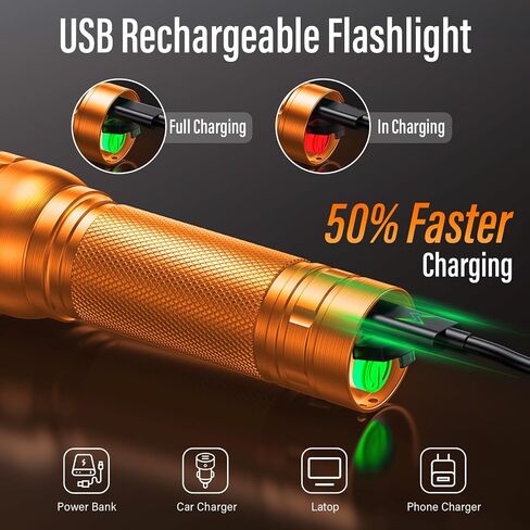 RECHOO Rechargeable Flashlights High Lumens, G1000 Super Bright Flashlight, Small Zoomable LED Flashlight with 3 Lighting Modes, Portable Tactical Flashlight, Gift for Christmas(Battery Included)-Red in Saudi Arabia