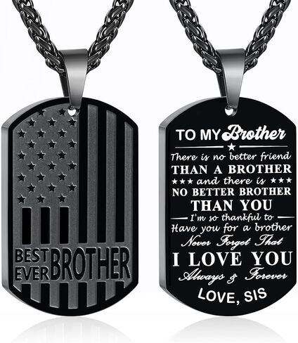 Best Dad Son Brother Grandson Grandpa Boyfriend Husband Ever Necklace, Stainless Steel Flag Dog Tags Jewelry, Birthday Valentine Christmas Father’s Day Gifts in Kuwait
