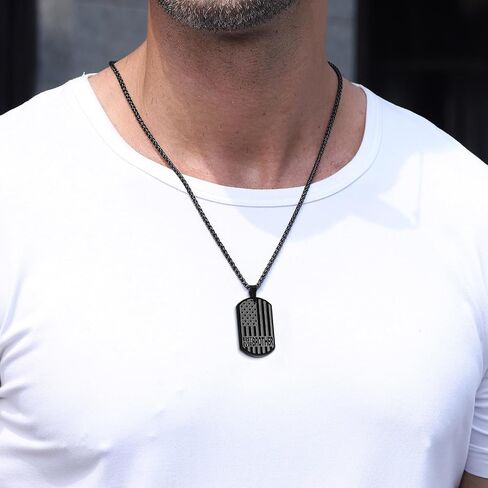Best Dad Son Brother Grandson Grandpa Boyfriend Husband Ever Necklace, Stainless Steel Flag Dog Tags Jewelry, Birthday Valentine Christmas Father’s Day Gifts in Kuwait