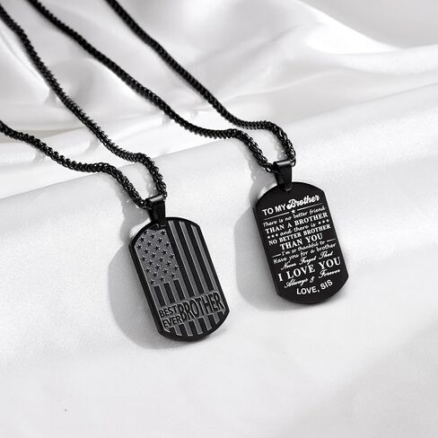 Best Dad Son Brother Grandson Grandpa Boyfriend Husband Ever Necklace, Stainless Steel Flag Dog Tags Jewelry, Birthday Valentine Christmas Father’s Day Gifts in Kuwait
