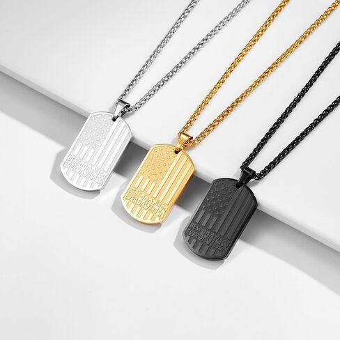 Best Dad Son Brother Grandson Grandpa Boyfriend Husband Ever Necklace, Stainless Steel Flag Dog Tags Jewelry, Birthday Valentine Christmas Father’s Day Gifts in Kuwait